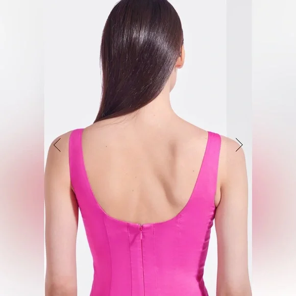 🌺🎉HP🎉🌺 NWT Staud Wells Mini Dress Peony - Picture 8 of 16